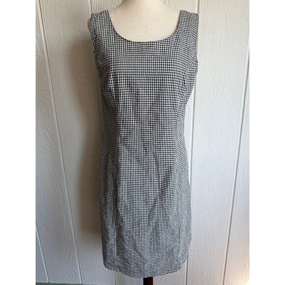 Northern Isles Dresses & Skirts - Vintage 90s American Dress Black White Gingham Sleeveless Shift Dress Women 6